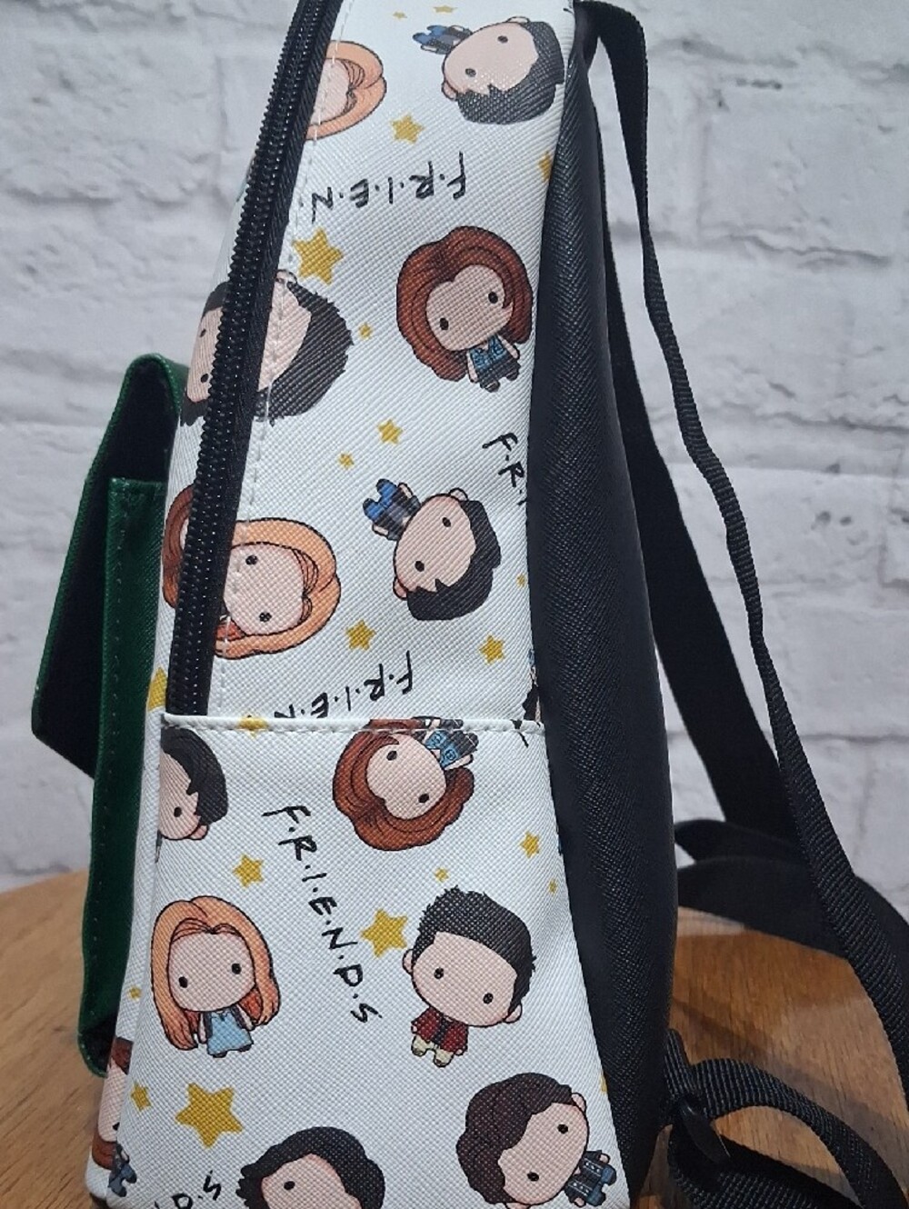 FRIENDS Central Perk Cartoon Characters Mini Backpack - White & Green - Picture 5 of 9